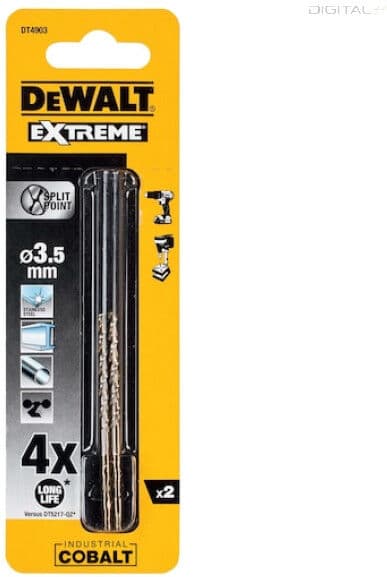 DEWALT Fémfúrószár, HSS-E, 3,5mm, ipari kobalt, 2db