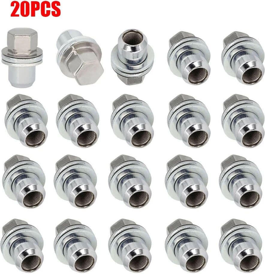 NONE 20pcs M14X1.5 Wheel Nuts For Land Rover Discovery 3 4 Range Rover Sport Solid One Piece Wheel Nuts Bolts Set