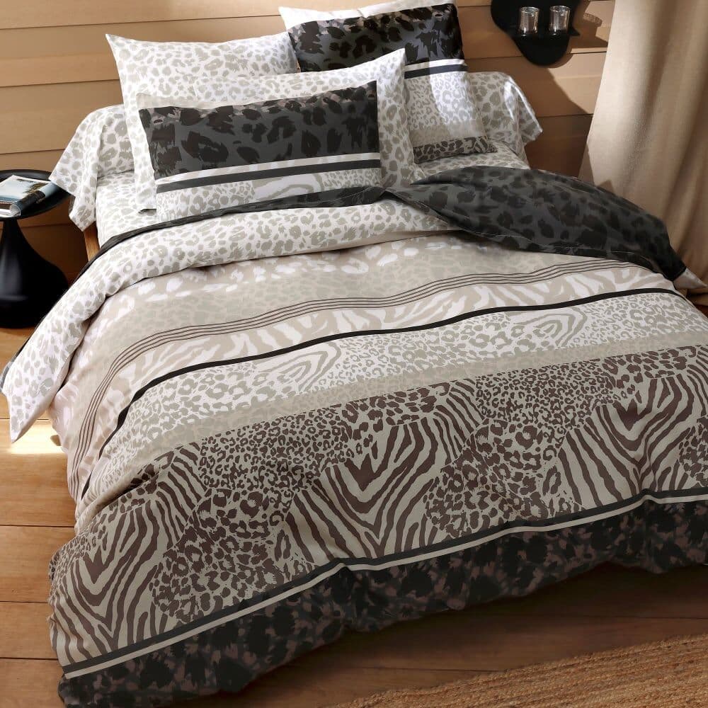 Becquet Housse de couette en coton gris 260x240cm Gris 240x1x260cm