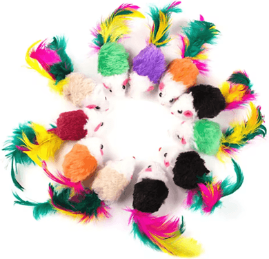 Inspire Curations Interactive Rattle Mouse Cat Toy Set 5PCS 10PCS 20PCS Pack cat Mouse Toys 15pcs(random Color)