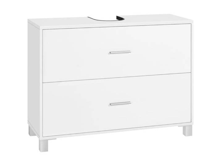 Meuble sous Lavabo 2 Tiroirs - Meuble sous Vasque - 80x30x60cm - Blanc