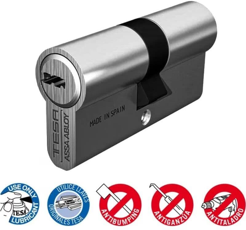 Cilindro De Seguridad Tesa Para Puertas Plateado Talla Única Unisex
