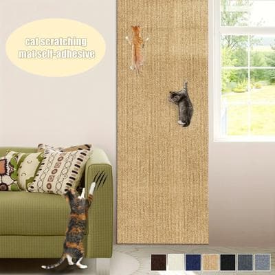 Inspired Finds FlexiClimb Self Adhesive Cat Scratching Carpet Mat khaki 11.81x11.81in