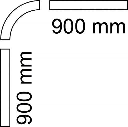 Habo Draperistång vit, 900x900 mm