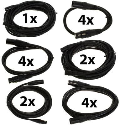 pro snake DMX Cable 5 pin TPD XL Bundle nero