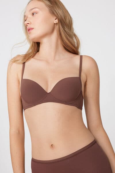 Tezenis Soutien Balconette em Microfibra Reciclada Wien Mulher Marrom Tamaño 2D