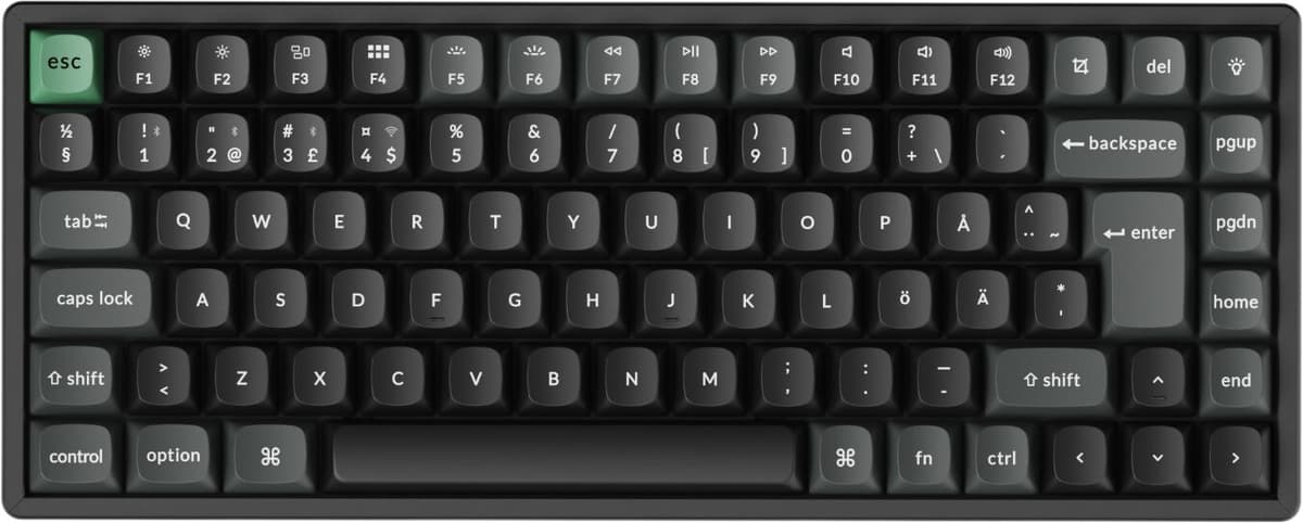 Keychron K2 Ultra 75% 8k Trådløst Tastatur - Svart [ Apex Red]