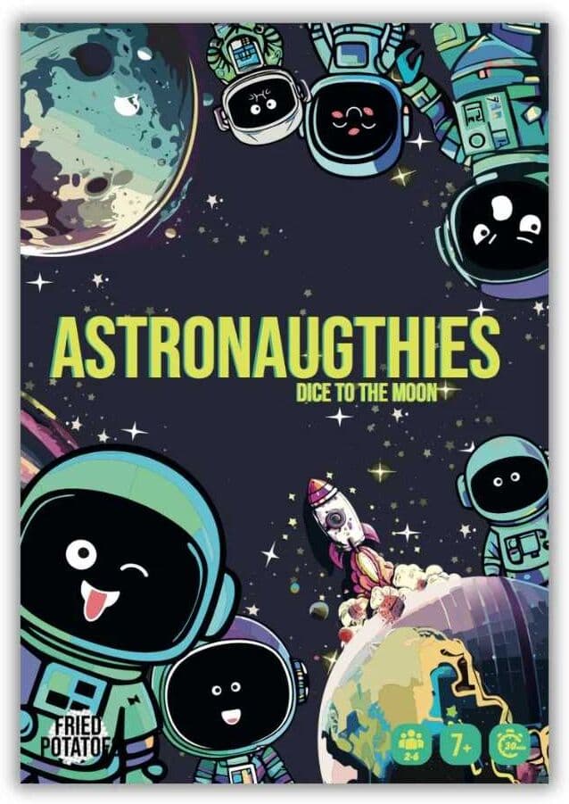 Astronaugthies Family Board Game - Reach the Moon First, Ages 8+, by Fried Potatoes