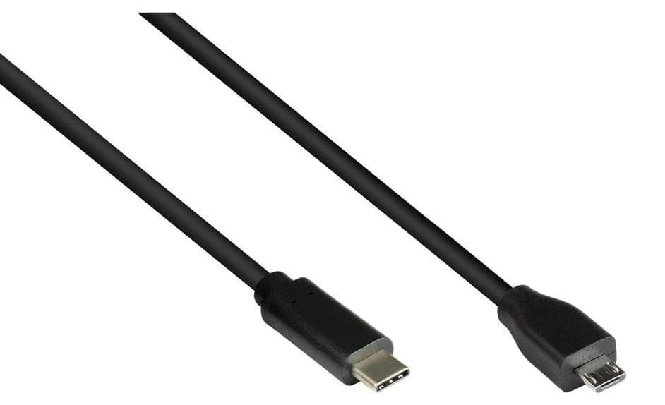 Alcasa USB 2.0 naar USB-C kabel, 2 meter, zwart