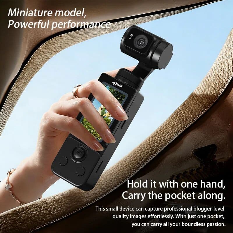 NONE H877 Pocket Hd Handheld Camera 3 Axis Brushless Gimbal 12mp Cmos Sensor Microphone For Outdoor Vlogging Travel Photography