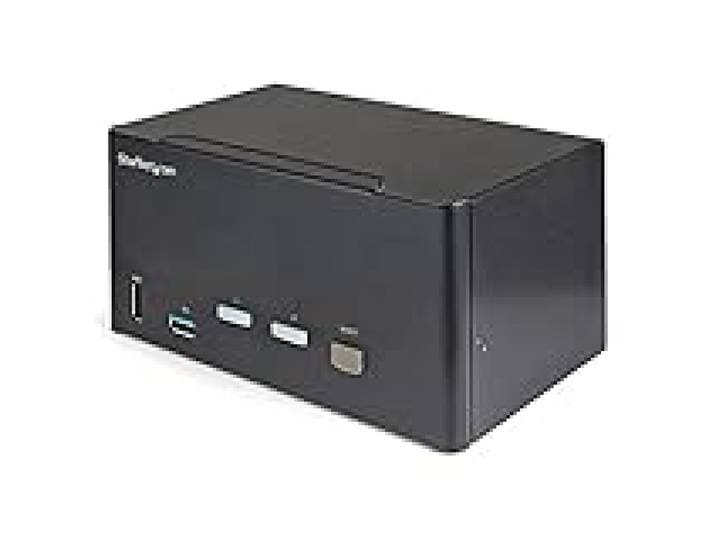 StarTech.com Commutateur KVM DisplayPort 2 Ports pour 3 Moniteurs - 4K 60Hz UHD HDR - KVM de Bureau DP 1.2 avec Hub USB 3.0 2 Ports (5Gbps) et 4 Ports USB 2.0 HID, audio - TAA (SV231TDPU34K)