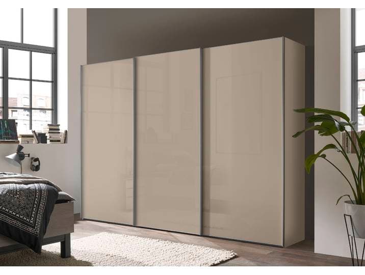Schwebetürenschrank STAUD Select , beige (sandglas), B:298cm H:222cm T:68cm, Holzwerkstoff, Schränke, Schwebetürenschrank, Türen mit Soft-Close-Funktion