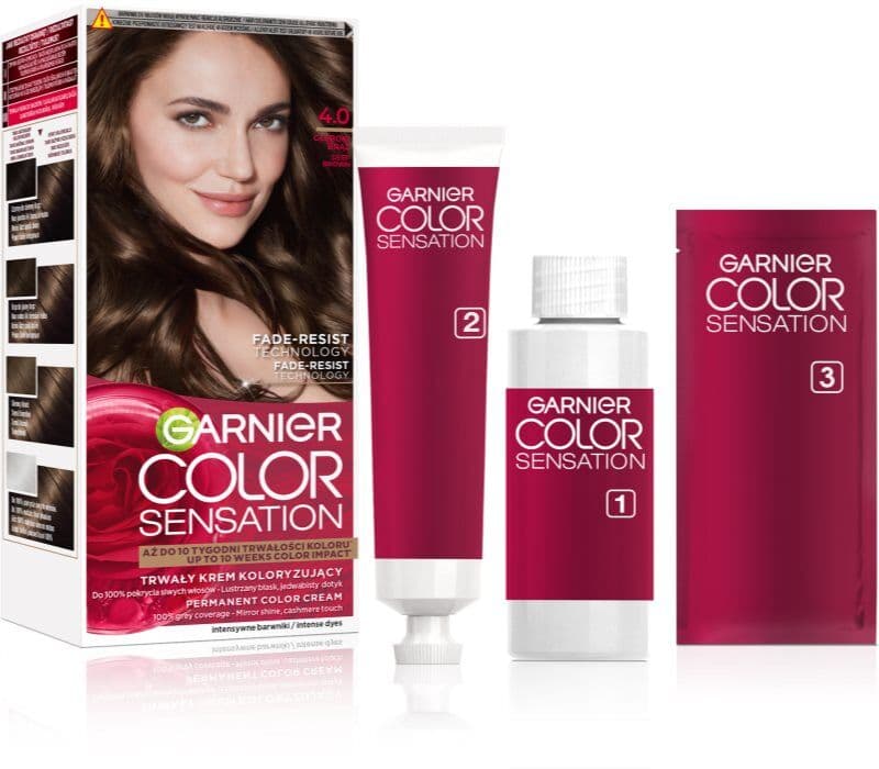 Garnier Color Sensation farba do włosów odcień 4.0 Głęboki Brąz 1 szt.