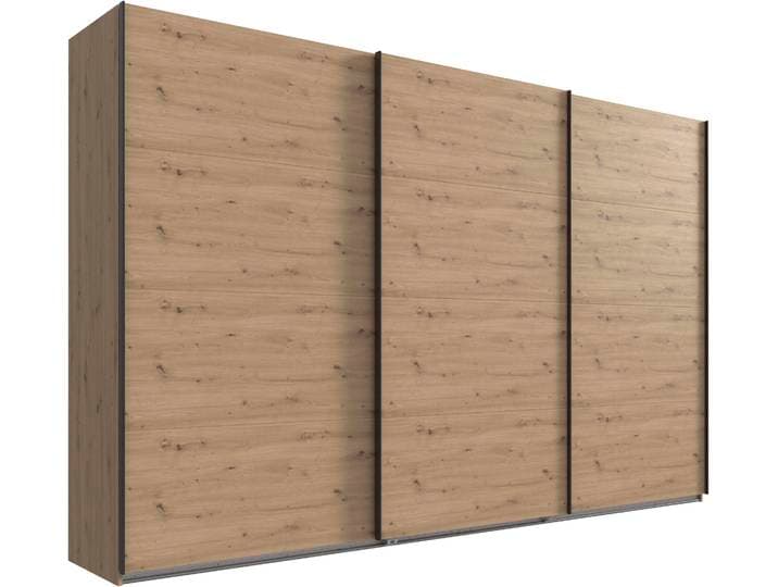 Kleiderschrank, Schwarz & Artisan-Eiche, 313x208x65 cm, Holzwerkstoff, 3 Schwebetüren, Modern, Wimex