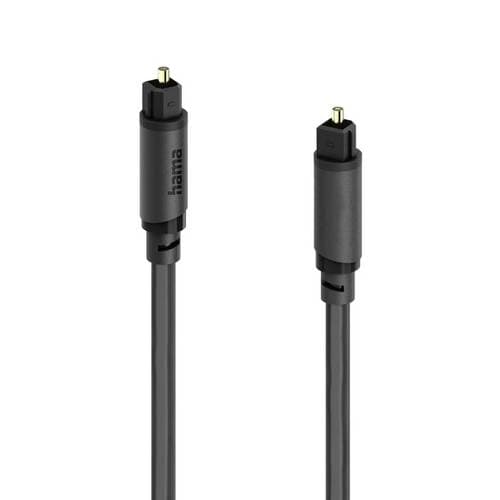 Hama 00202016 Toslink Audio Anschlusskabel [1x Toslink-Stecker (ODT) - 1x Toslink-Stecker (ODT)] 1.5 m Schwarz vergoldete Steckkontakte