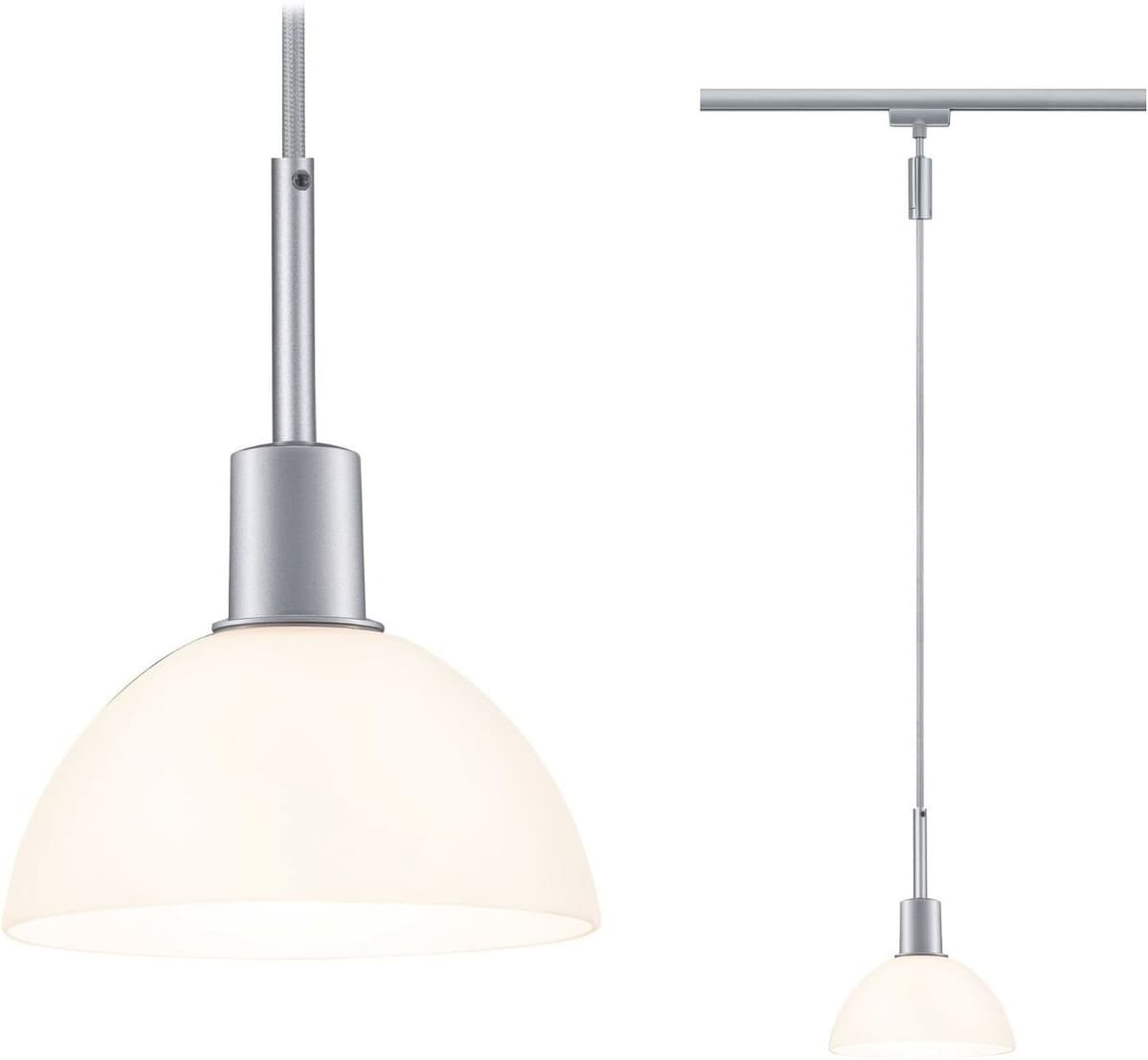 PAULMANN Schienensystem-Leuchten "URail Pendel Sarrasani E14 max. 20W 230V", weiß (chromfarben, weiß), 1, Ø 14cm, 1 Stk., Leuchten, Einzelspot, dimmbar, Schienensystem-Leuchten