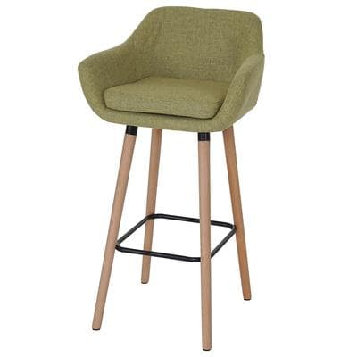 Proregal 2er-Set Barhocker Oslo mit Lehne | Sitzhöhe 79cm | Textil | Hellgrün | Barstuhl Tresenhocker