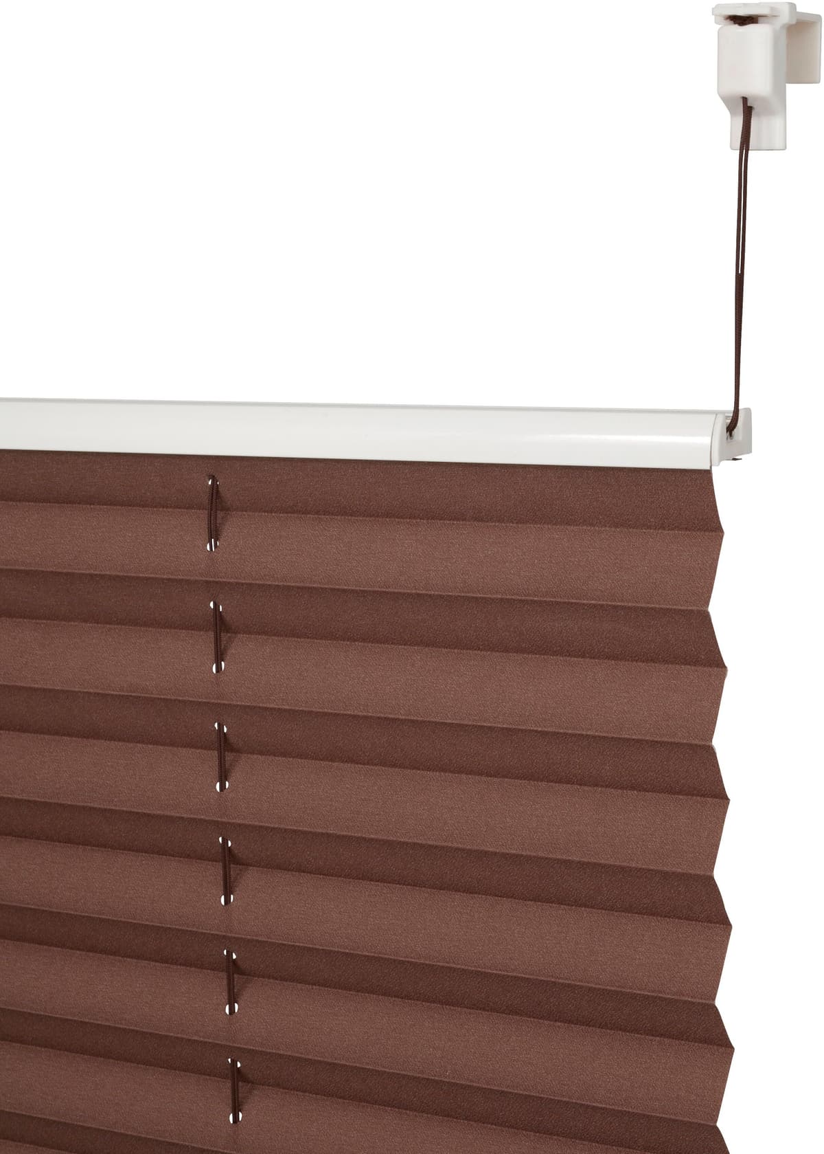 Plissee K-HOME "Siena" Gr. 8, braun (schoko), B:110cm H:130cm, Obermaterial: 100% Polyester, Plissees, Plissee schoko 130cm, zweiseitig verschiebbar, 110cm