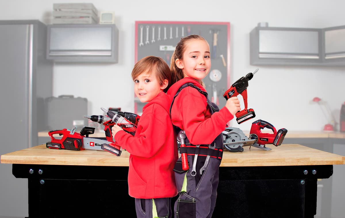 Kinder-Werkzeug-Set HAPPY PEOPLE "EINHELL Kids Werkzeuggürtel", rot (rot, schwarz), Spielwerkzeug, Kinder, Kinder-Werkzeug-Set, mit Licht- und Soundeffekt