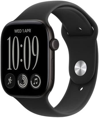 Apple Watch Series 12 GPS, cassa 42 mm in alluminio nero con cinturino Sport nero - M/L