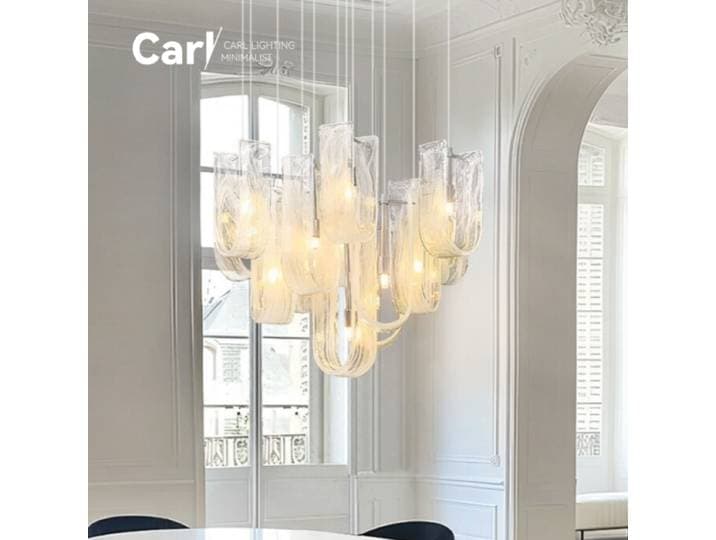 Ruban lumineux luxe Restaurant crème Style lustre concepteur atmosphérique haut de gamme escalier lustre en verre