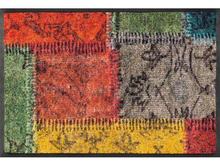 Fussmatte Vintage Patches Gr. 15, bunt, B:50cm H:7mm L:75cm, Kunstfaser, WASH+DRY BY KLEEN-TEX, Teppiche, Fussmatte, Schmutzfangmatte, modernes Patchwork Design, rutschhemmend, waschbar