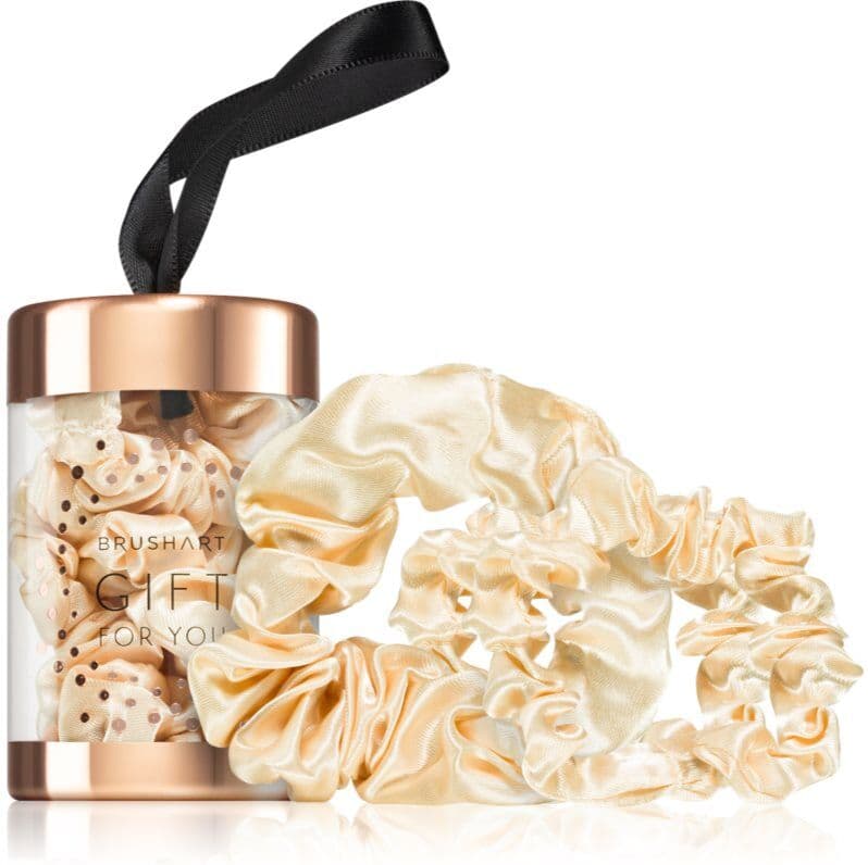 BrushArt Gift for You Slim & Midi satin scrunchie set gumki do włosów Blonde latte 3 szt.