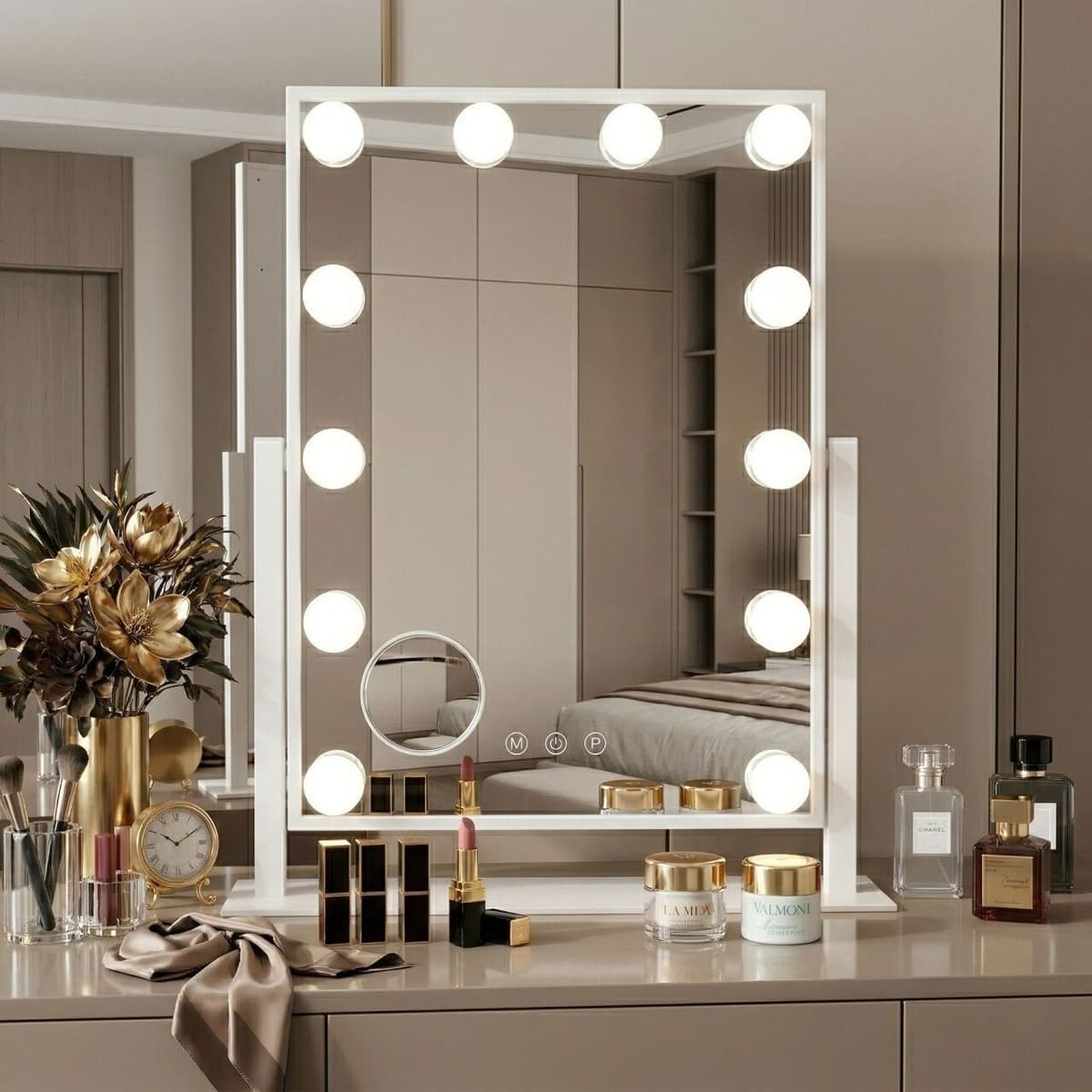 Rea Oglindă LED HOLLYWOOD White 30x40