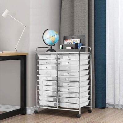 No "20 Drawer Rolling Storage Cart - 15""D x 25""W x 35""H"