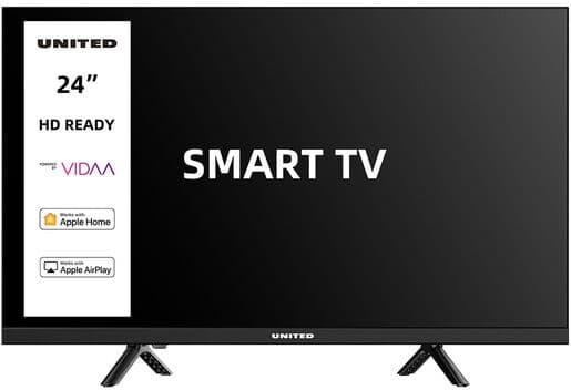 United UNLED24M10VDA SMART TV 24'' HD, Sistema operativo VIDAA, Triplo tuner DVBT2/C/S2 HEVC MAIN10, Dolby Audio, Parental Control