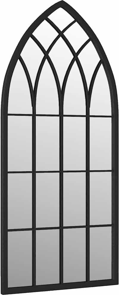 vidaXL Miroir de jardin Noir 70x30 cm Fer pour utilisation extérieure