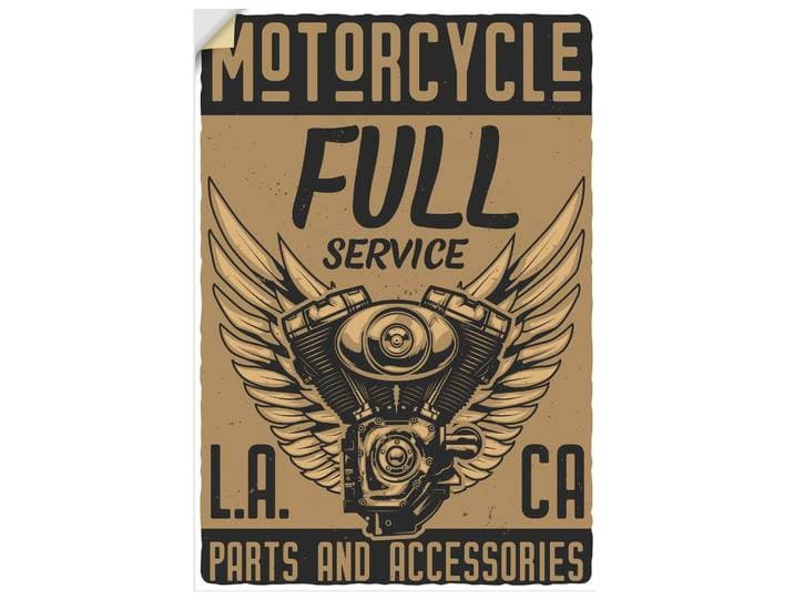 Wandbild ARTLAND Motorrad Los Angeles , beige (farbe bild(er): naturfarben), B:70cm H:100cm, Bilder, Wandbild, als Alubild, Leinwandbild, Poster, Wandaufkleber in verschied. Grössen