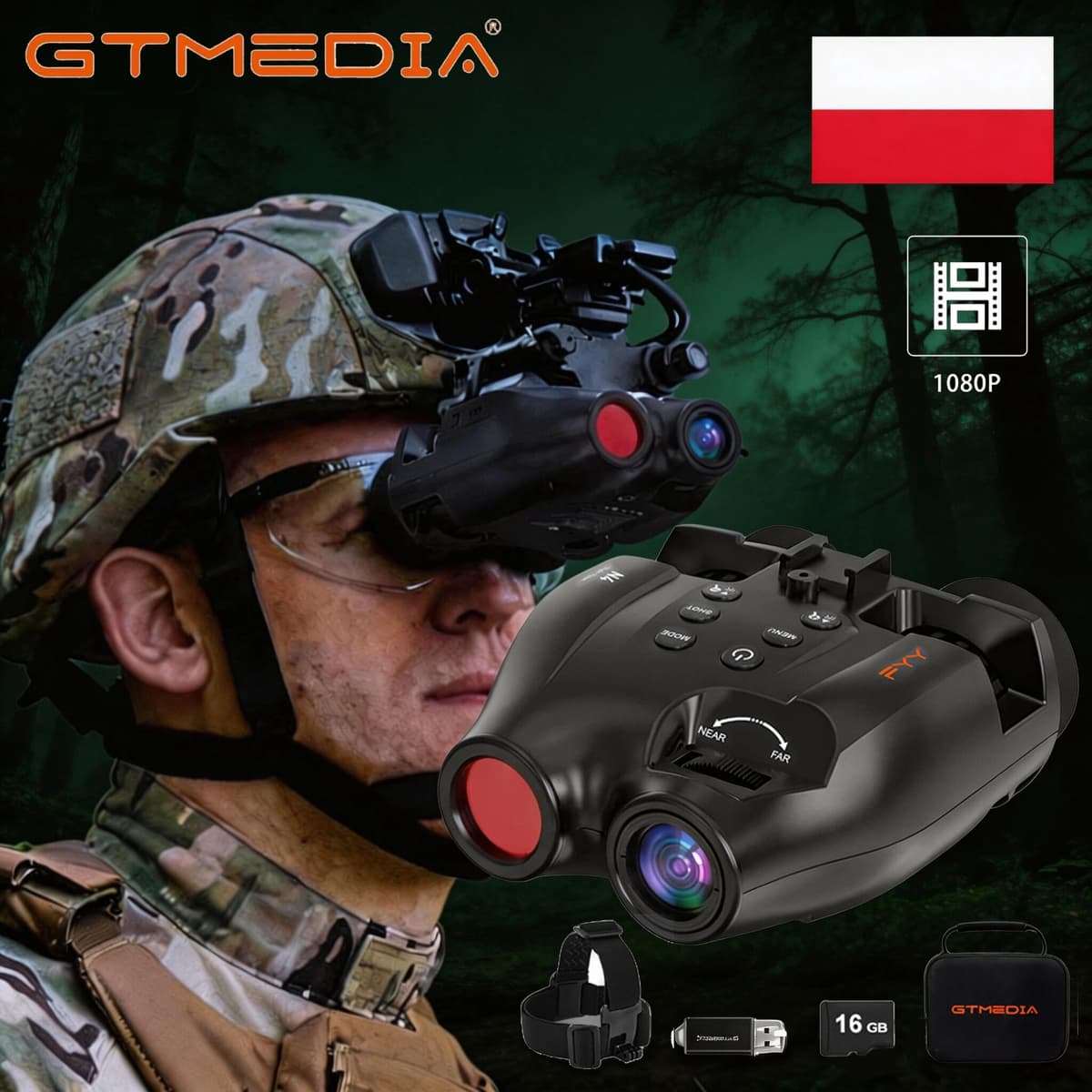 GTGUARD GTMEDIA N4 Night Vision Binoculars Infrared Night Vision Goggles HD Digital Night Vision Monocular for Hunting Camping Outdoors