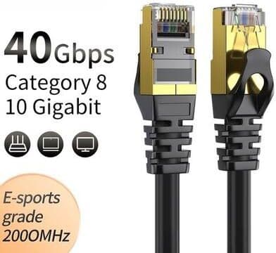 The Cart Load High Speed Cat Ethernet Cable, 40Gbps Super Speed, Gold Plated, Patch LAN Network For Professional Use 25 Ft