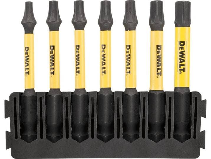 DEWALT ACCESSOIRES BITSET HOUDER + IMPACT TORSION 57 MM T15 X1\, T20 X2\, T57 X2\, T30 X1\, T40 X1 - DT70825-QZ