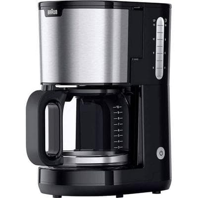 Braun KF 1500 BK Kaffeemaschine Schwarz, Edelstahl Fassungsvermögen Tassen=10 Glaskanne
