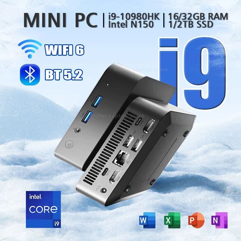 NONE 2026 Mini PC Intel Core I9 10980HK Intel N150 Windows 11 16GB 32GB RAM 1TB 2TB SSD 4KHD Pocket Desktop PC Gaming Computer WiFi 6