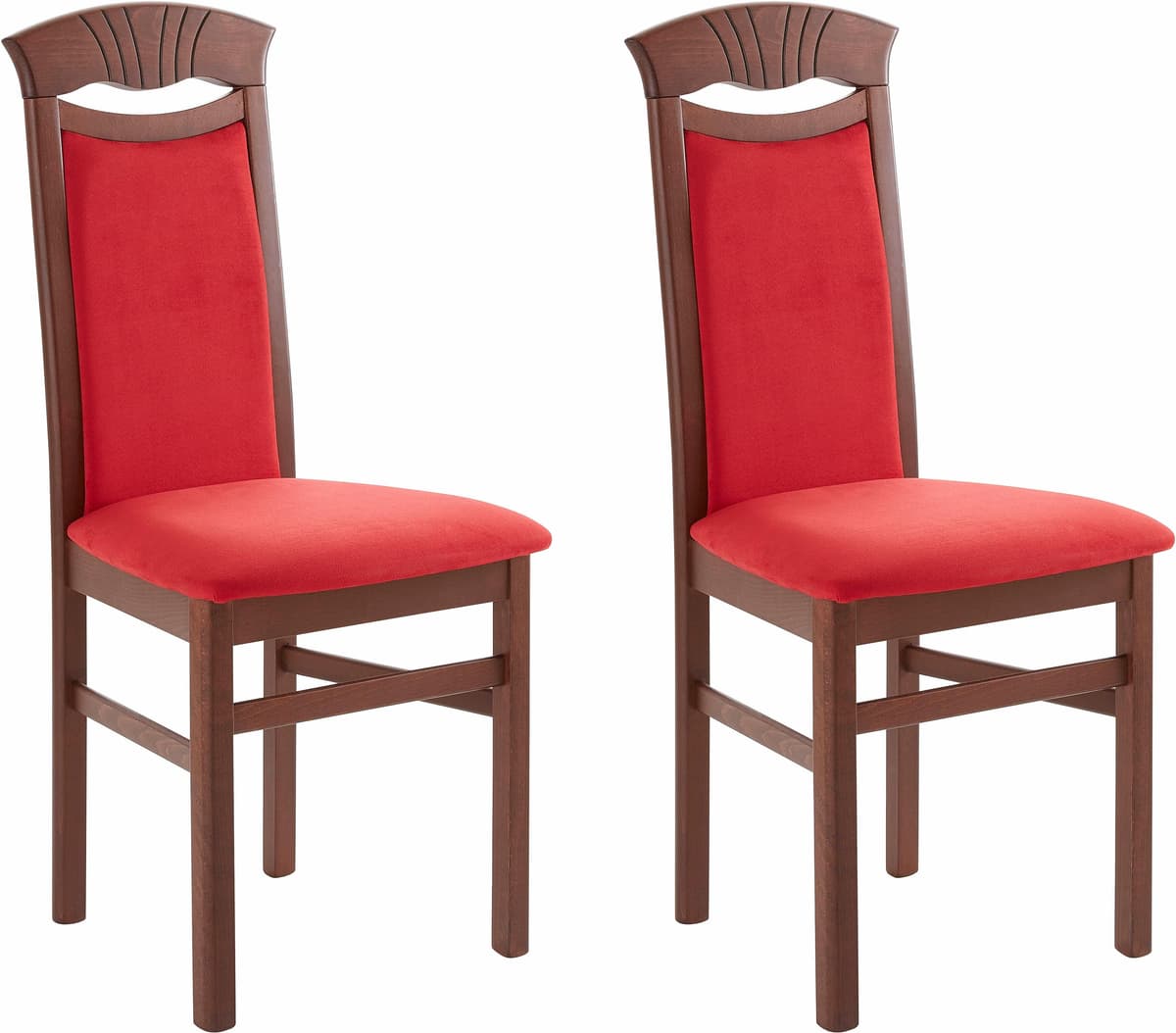 Esszimmerstuhl HOME AFFAIRE "Franz", rot (rot, buche massivholz wengefarben lackiert), B:46cm H:101cm T:51cm, Stühle, Esszimmerstuhl, strapazierfähige Microfaser, Gestell Buche natur oder weiss, Holzstuhl rot, buche massivholz wengefarben lackiert B/H/T: 