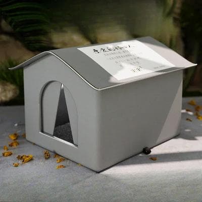 Inspire Select Insulated Outdoor Cat House With Stand Waterproof Weatherproof Shelter For Cats & Small Dogs basic Gray l
