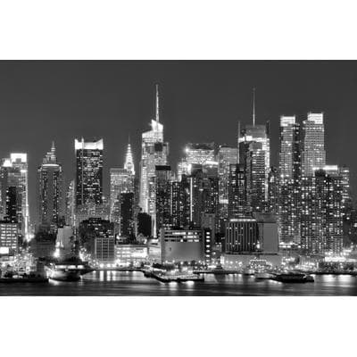 Fototapete PAPERMOON "New York, City Schwarz & Weiß", schwarz (schwarz, weiß), B:5m L:2,8m, Vlies, Tapeten