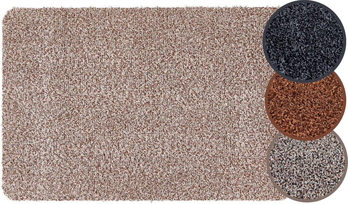 Fussmatte ANDIAMO "Samson" Gr. 16, beige (hellbeige), B:50cm H:6mm L:80cm, Baumwolle, Kunstfaser, Teppiche, Fussmatte, Schmutzfangmatte, waschbar, rutschhemmend, auch als 2er Set erhältlich hellbeige B : 50cm 1 Stk., 6mm, L: 80cm