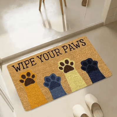 Inspire Curations Cat Paw Print Absorbent Doormat Cute Non Slip Kitchen & Entrance Floor Rug 1 50x80cm