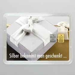 Goldbarren 1g "Silber bekommt man gesch." (Flip)