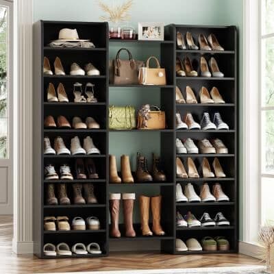 Rackcog 10-Tiers Shoe Rack with 22 Open Cubbies, 60''H × 47''W, Freestanding Shoe Storage Organizer with Shelves for Entryway - N/A