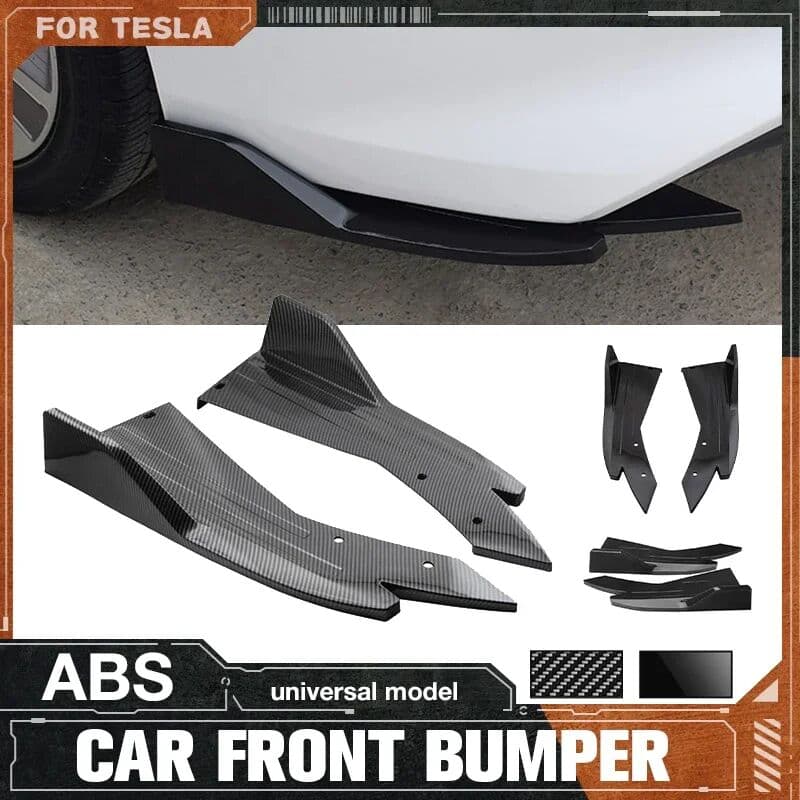 NONE Store Promotion For Tesla Style Car Rear Bumper Lip Modification Accessories Carbon Fiber Side Skirt Spoiler
