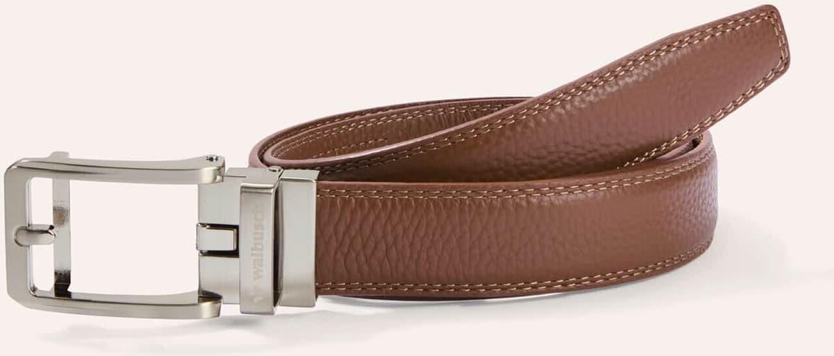 Walbusch Leder Automatic Gürtel, , Farbe Beige, 95 cm, stufenlos verstellbar hochwertige Metallschließe Damen