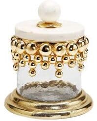 Classic Touch Hammered Glass Canisters with Gold Design and Marble Lid (3 Size Options)