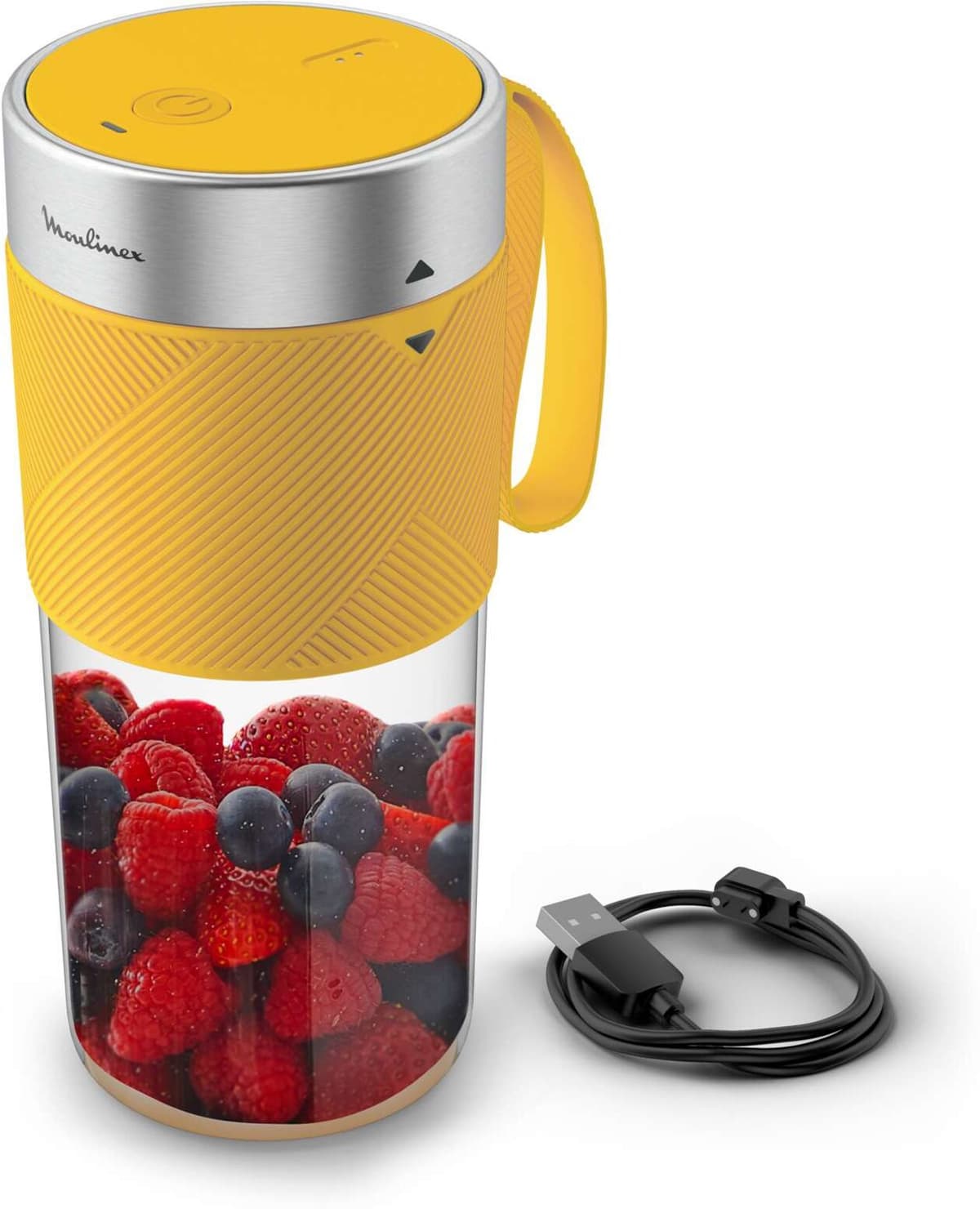 Moulinex Batidora portátil USB Lightmix 300ml hasta 11 usos por carga. Amarillo