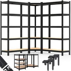 Schwerlast- und Eckregal 3er-Set Schwarz je 875kg
