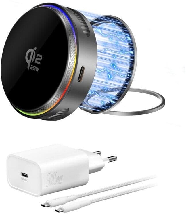 4smarts Opladningssæt - MagSafe Oplader / Vægoplader / Kabel - Hvid